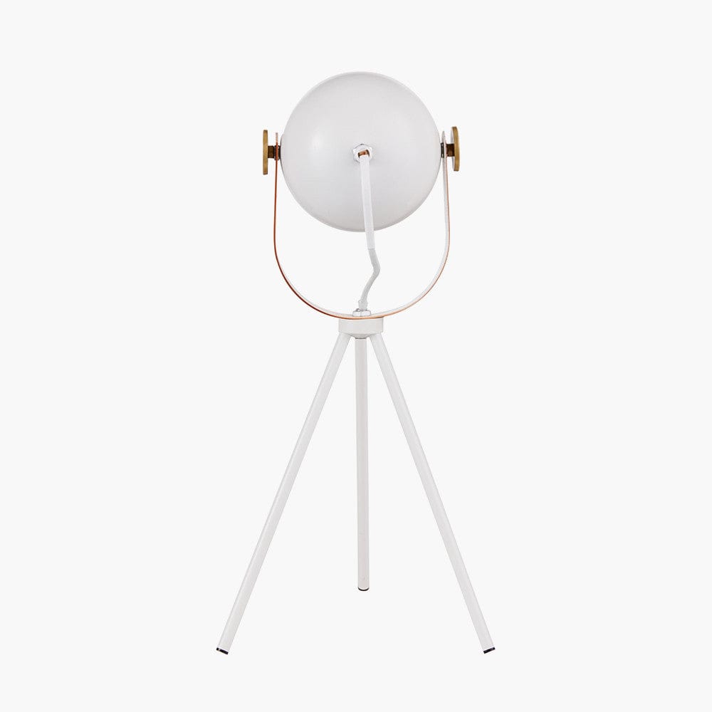 Pacific Lifestyle Lighting Auden White Metal Tripod Table Lamp House of Isabella UK