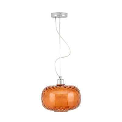 Pacific Lifestyle Lighting Azores Orange Textured Glass Oval Pendant House of Isabella UK
