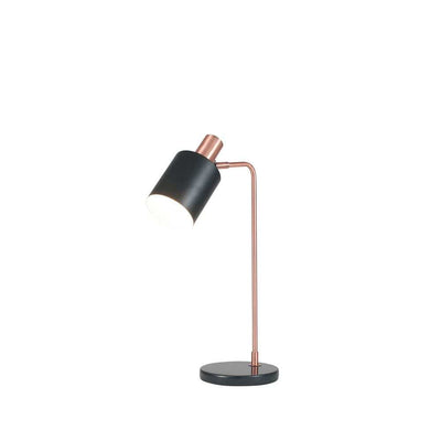 Pacific Lifestyle Lighting Biba Black and Antique Copper Metal Task Table Lamp House of Isabella UK