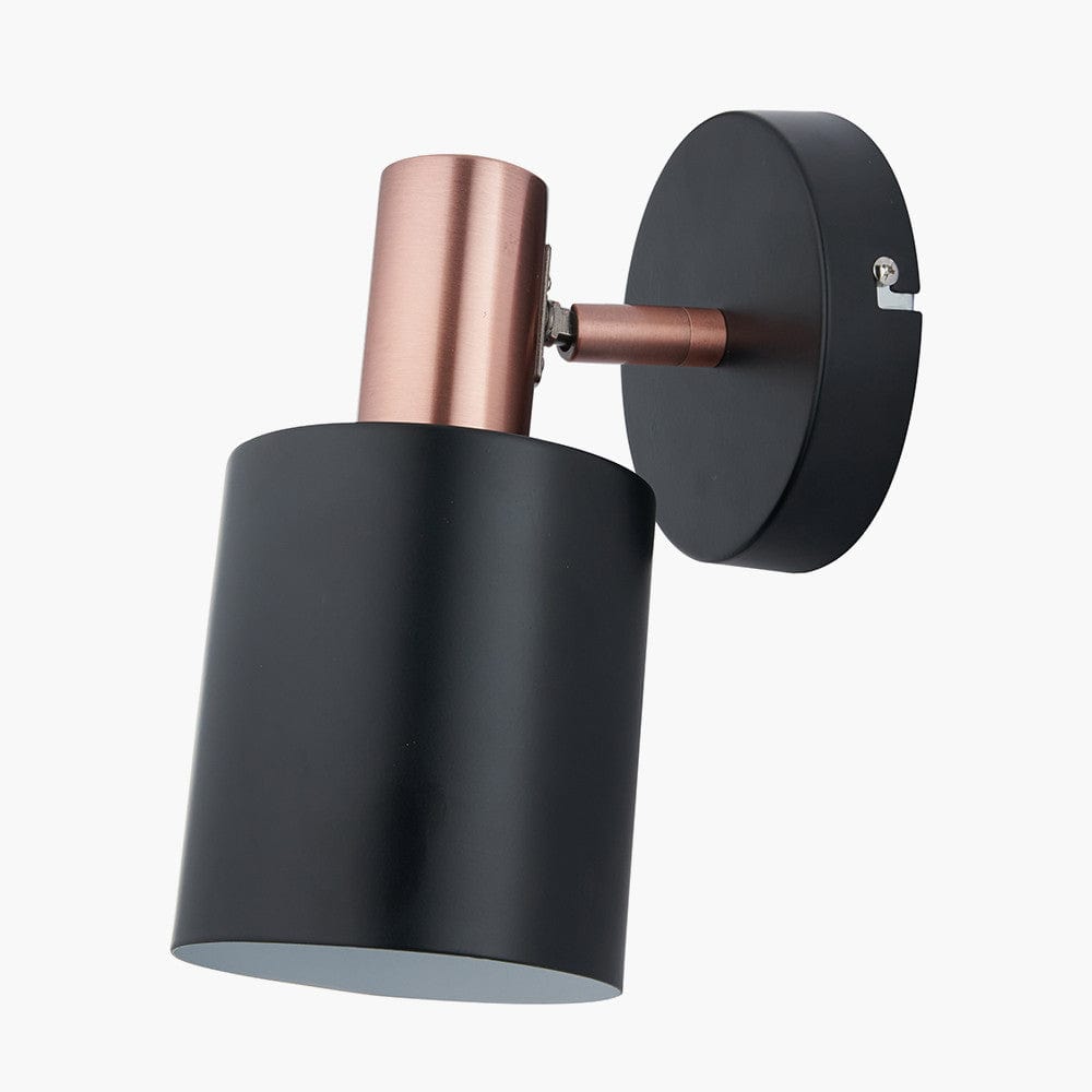 Pacific Lifestyle Lighting Biba Black and Antique Copper Retro Wall Light House of Isabella UK