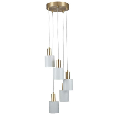 Pacific Lifestyle Lighting Biba White and Gold Five Drop Pendant House of Isabella UK