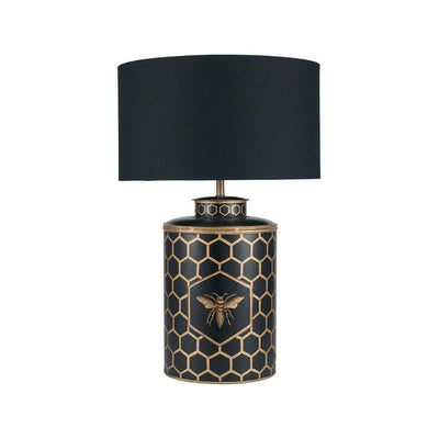 Pacific Lifestyle Lighting Black Honeycomb Hand Painted Metal Table Lamp House of Isabella UK