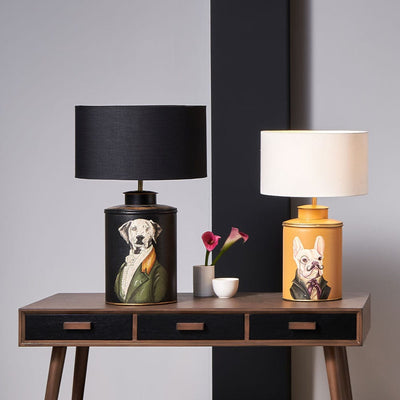 Pacific Lifestyle Lighting Boston Terrier Mustard Hand Painted Metal Table Lamp House of Isabella UK