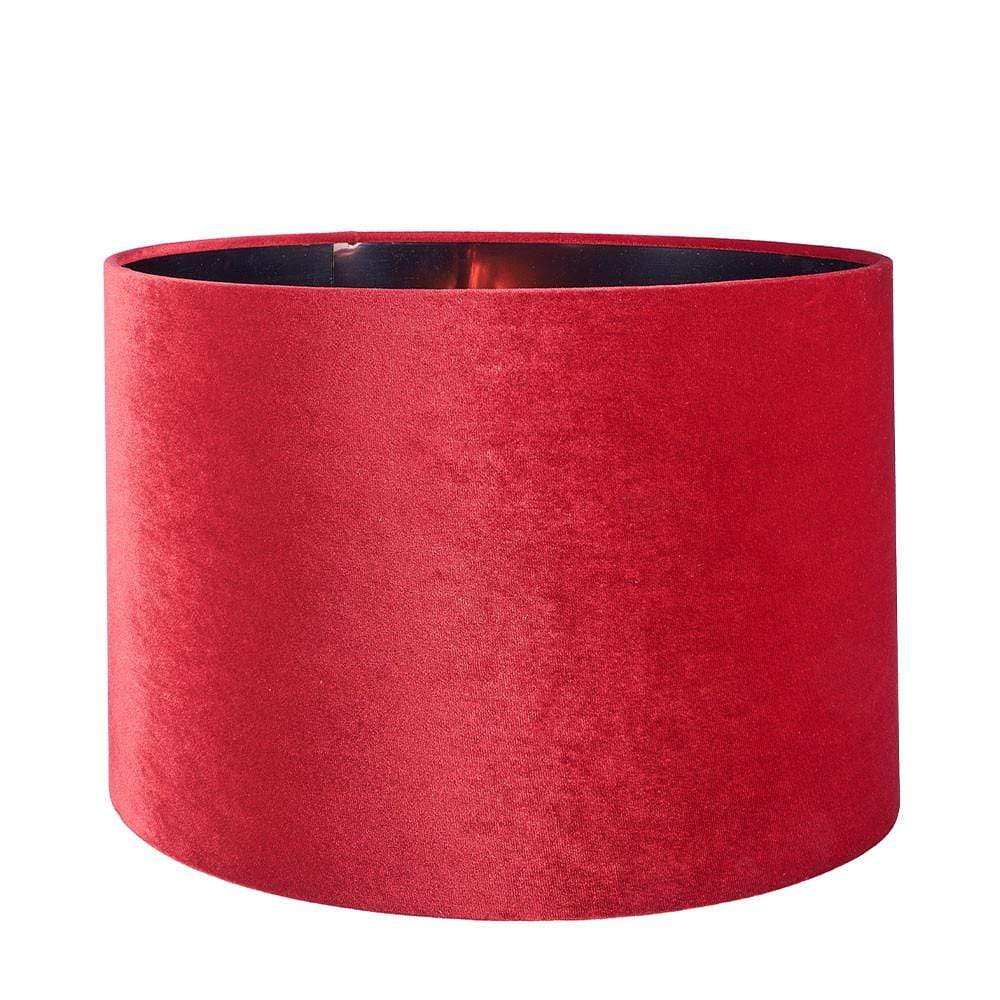 Pacific Lifestyle Lighting Bow 30cm Red Velvet Cylinder Shade House of Isabella UK