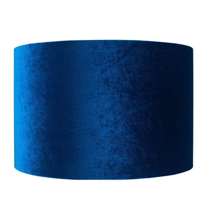 Pacific Lifestyle Lighting Bow 35cm Sapphire Velvet Cylinder Shade House of Isabella UK