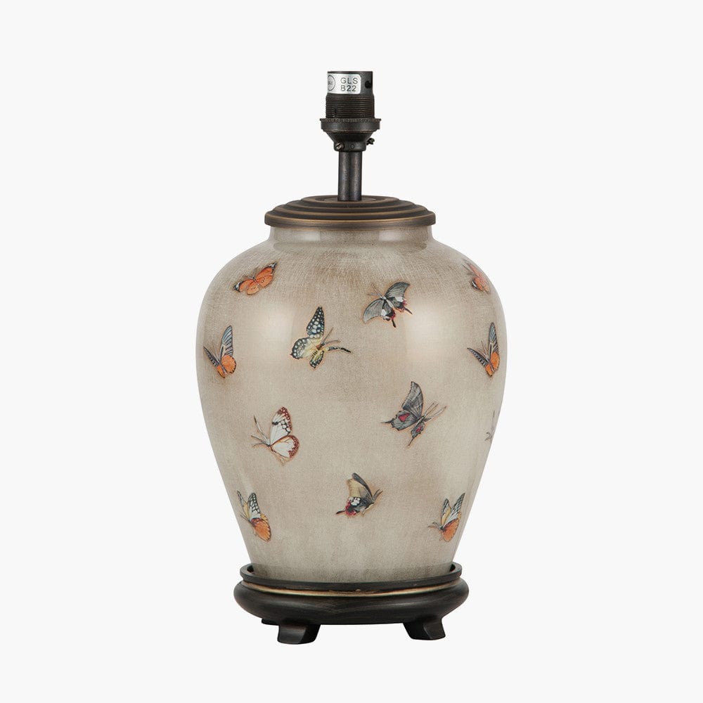 Pacific Lifestyle Lighting Butterflies Small Glass Table Lamp House of Isabella UK
