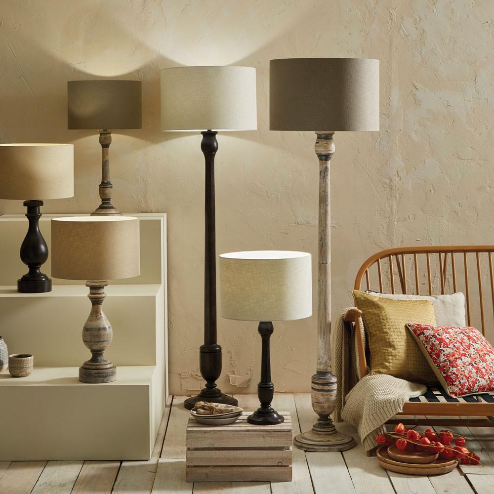 Pacific Lifestyle Lighting Captiva Grey & White Wash Mango Wood Floor Lamp House of Isabella UK