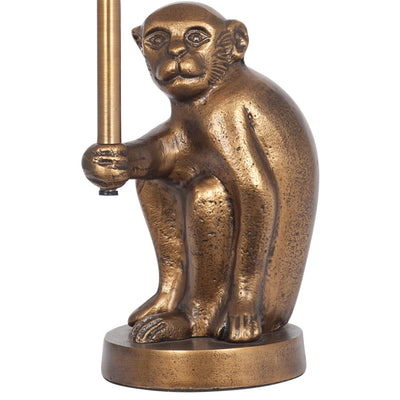 Pacific Lifestyle Lighting Capuchin Antique Brass Metal Monkey Table Lamp House of Isabella UK