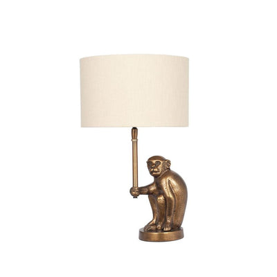 Pacific Lifestyle Lighting Capuchin Antique Brass Metal Monkey Table Lamp House of Isabella UK