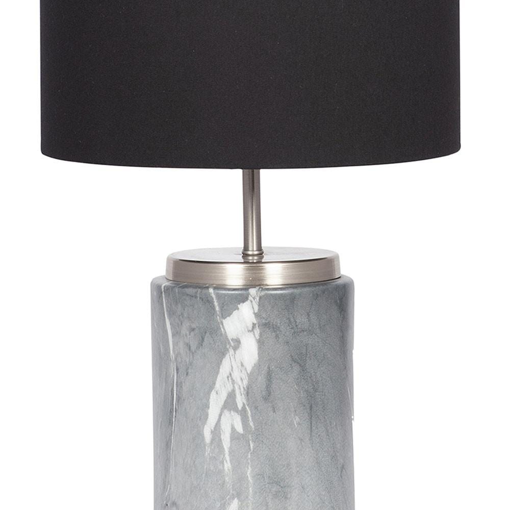 Pacific Lifestyle Lighting Carrara Grey Marble Effect Ceramic Table Lamp House of Isabella UK