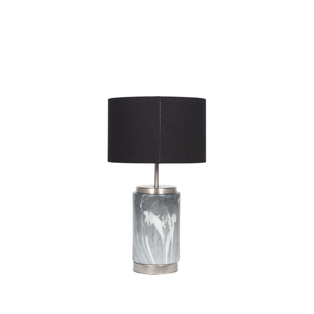 Pacific Lifestyle Lighting Carrara Grey Marble Effect Ceramic Table Lamp House of Isabella UK