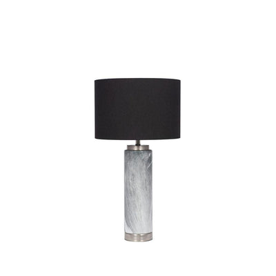 Pacific Lifestyle Lighting Carrara Grey Marble Effect Tall Ceramic Table Lamp House of Isabella UK