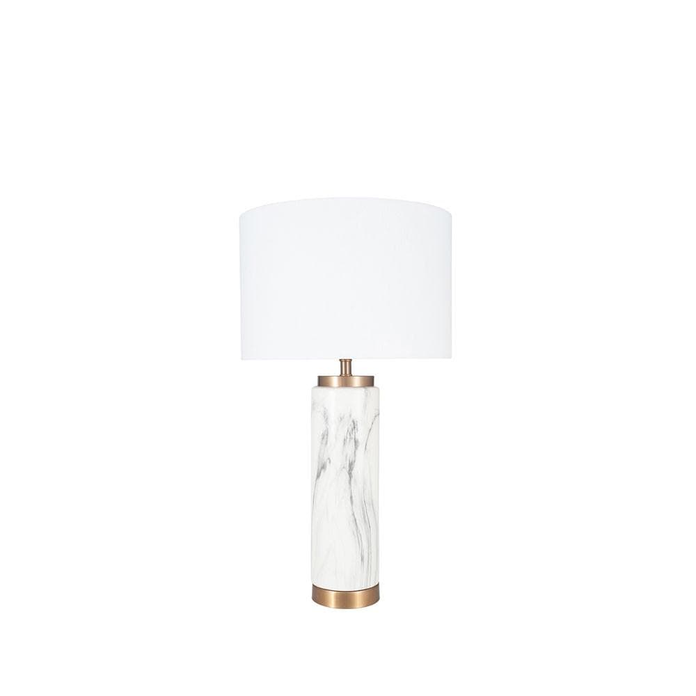 Pacific Lifestyle Lighting Carrara Marble Effect Ceramic Tall Table Lamp House of Isabella UK