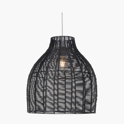 Pacific Lifestyle Lighting Caswell Black Rattan Coche Pendant House of Isabella UK