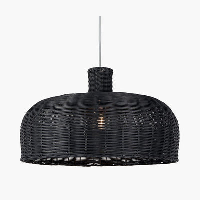 Pacific Lifestyle Lighting Caswell Black Rattan Dome Pendant House of Isabella UK