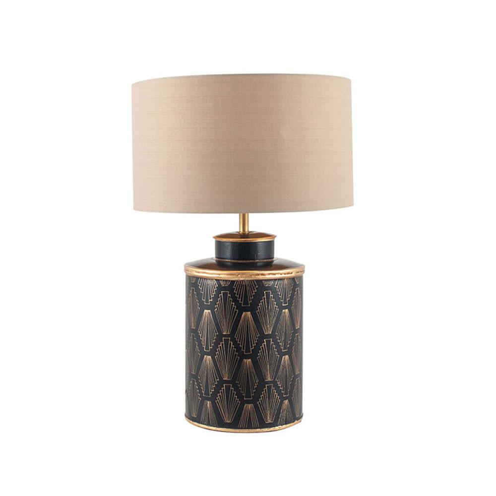 Pacific Lifestyle Lighting Chrysler Black Art Deco Hand Painted Table Lamp House of Isabella UK