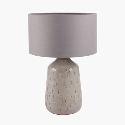 Pacific Lifestyle Lighting Coco Grey Gloss Arch Design Stoneware Table Lamp House of Isabella UK