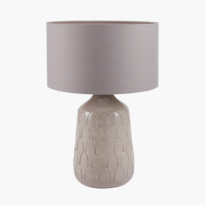 Pacific Lifestyle Lighting Coco Grey Gloss Arch Design Stoneware Table Lamp House of Isabella UK