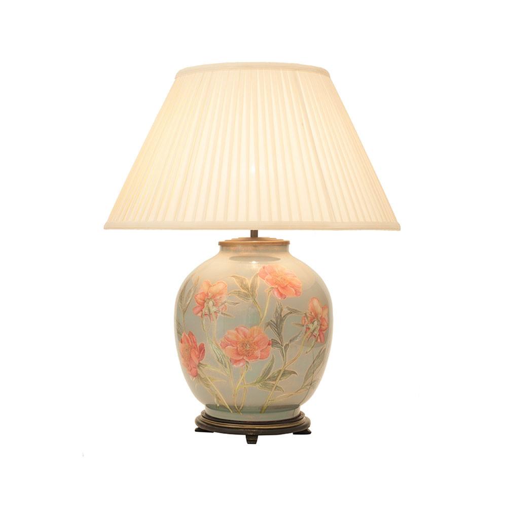 Pacific Lifestyle Lighting Coral Peony Large Glass Table Lamp House of Isabella UK