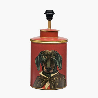 Pacific Lifestyle Lighting Dachshund Red Hand Painted Metal Table Lamp House of Isabella UK