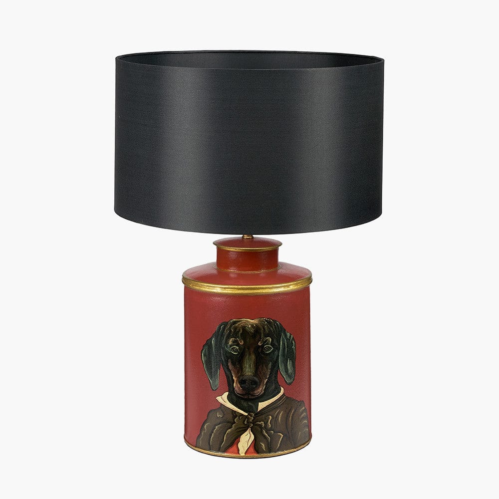 Pacific Lifestyle Lighting Dachshund Red Hand Painted Metal Table Lamp House of Isabella UK