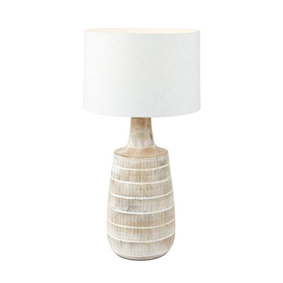 Pacific Lifestyle Lighting Dambula Grey Wash Wood Textured Tall Neck Table Lamp House of Isabella UK