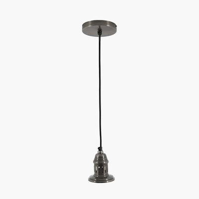 Pacific Lifestyle Lighting Dark Antique Silver Metal Electrical Ceiling Fitting for Café & Dome Pendants House of Isabella UK
