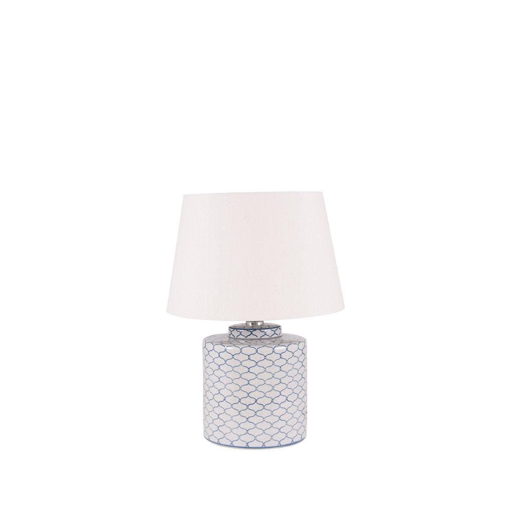 Pacific Lifestyle Lighting Demetri Grey and Blue Detail Ceramic Table Lamp House of Isabella UK