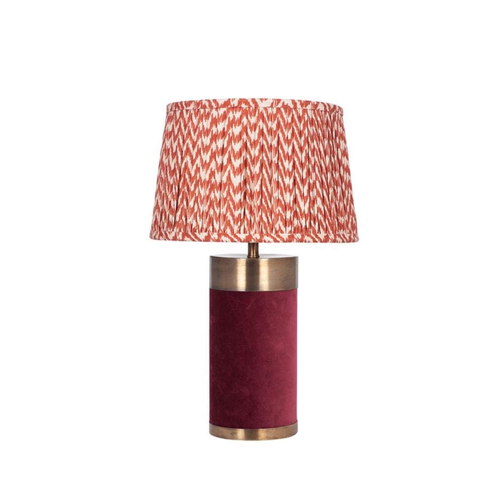 Pacific Lifestyle Lighting Dempsey Red Velvet and Antique Gold Metal Table Lamp House of Isabella UK