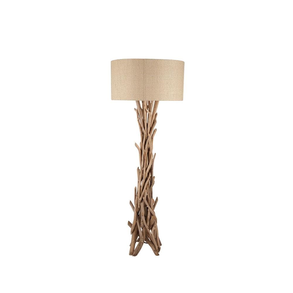 Pacific Lifestyle Lighting Derna Drift Wood Floor Lamp with Natural Jute Shade House of Isabella UK