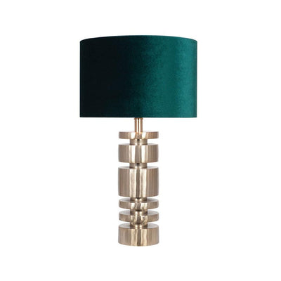 Pacific Lifestyle Lighting Elon Champagne Gold Metal Stacked Cylinder Table Lamp House of Isabella UK