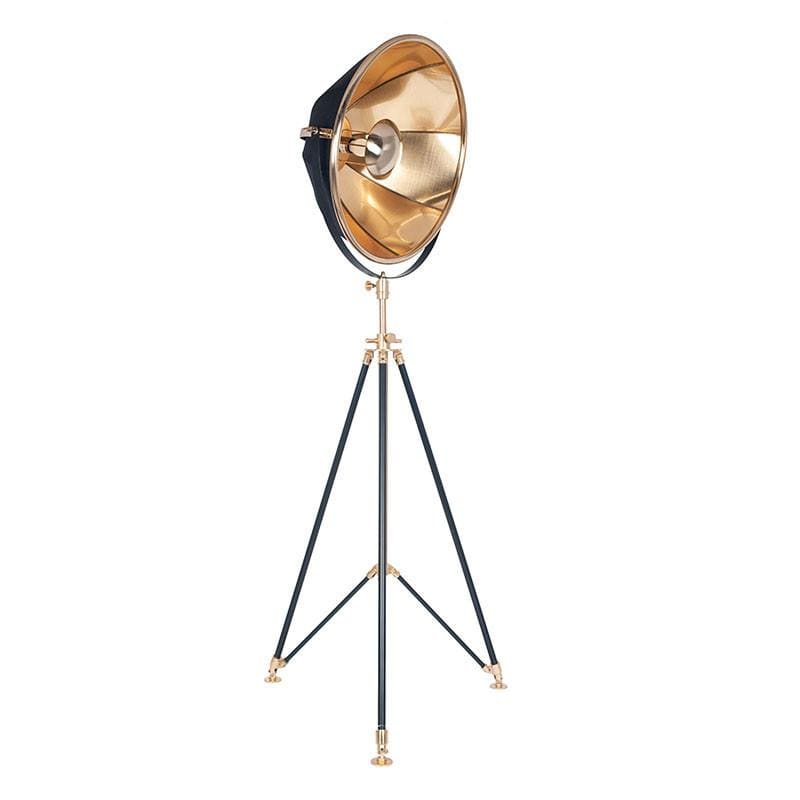 Pacific Lifestyle Lighting Elstree Black and Gold Metal Tripod Floor Lamp House of Isabella UK