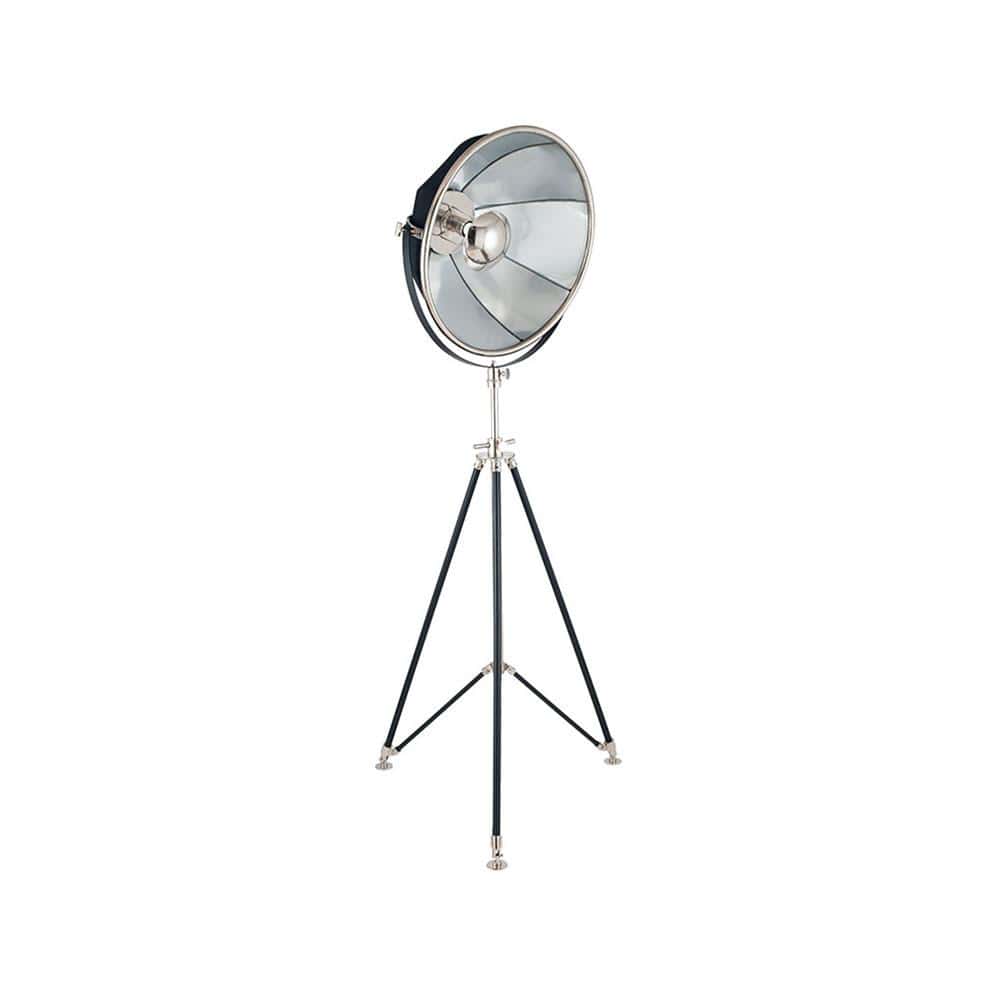 Pacific Lifestyle Lighting Elstree Black and Silver Metal Tripod Floor Lamp House of Isabella UK