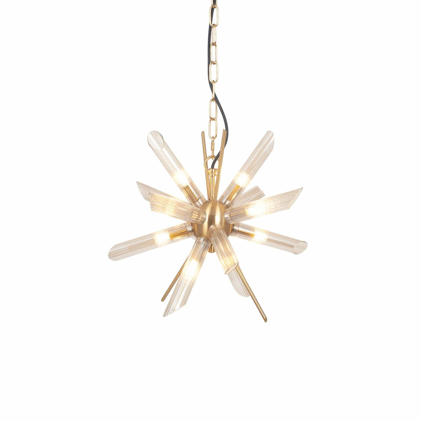 Pacific Lifestyle Lighting Estella Clear Glass and Gold Metal Starburst Pendant House of Isabella UK