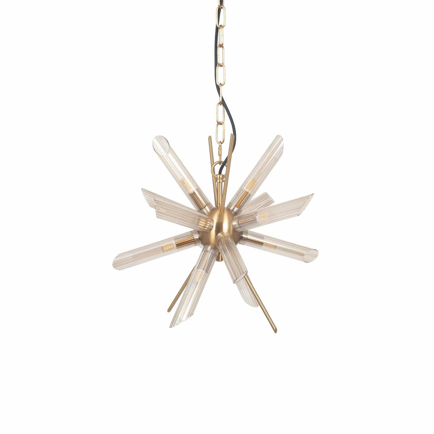 Pacific Lifestyle Lighting Estella Clear Glass and Gold Metal Starburst Pendant House of Isabella UK
