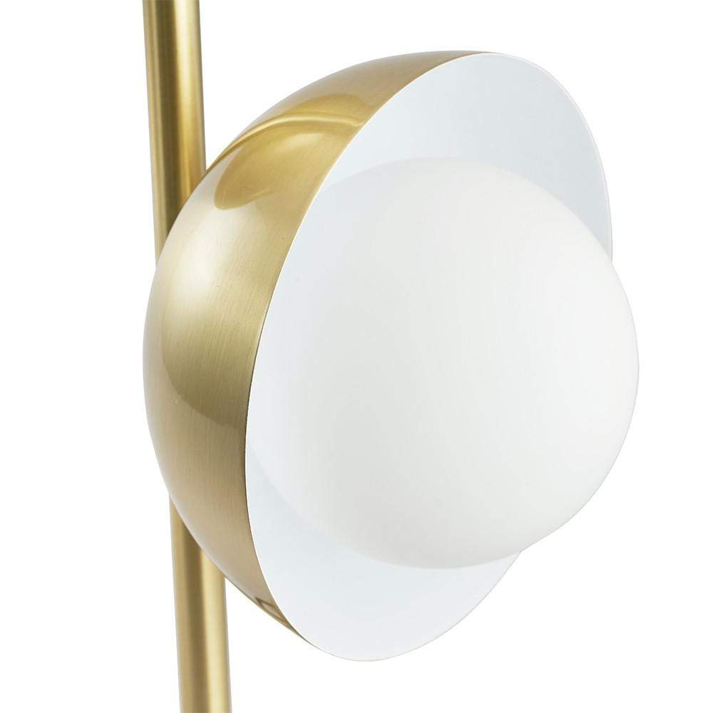 Pacific Lifestyle Lighting Estelle Brushed Brass Metal and White Orb Dome Table Lamp House of Isabella UK