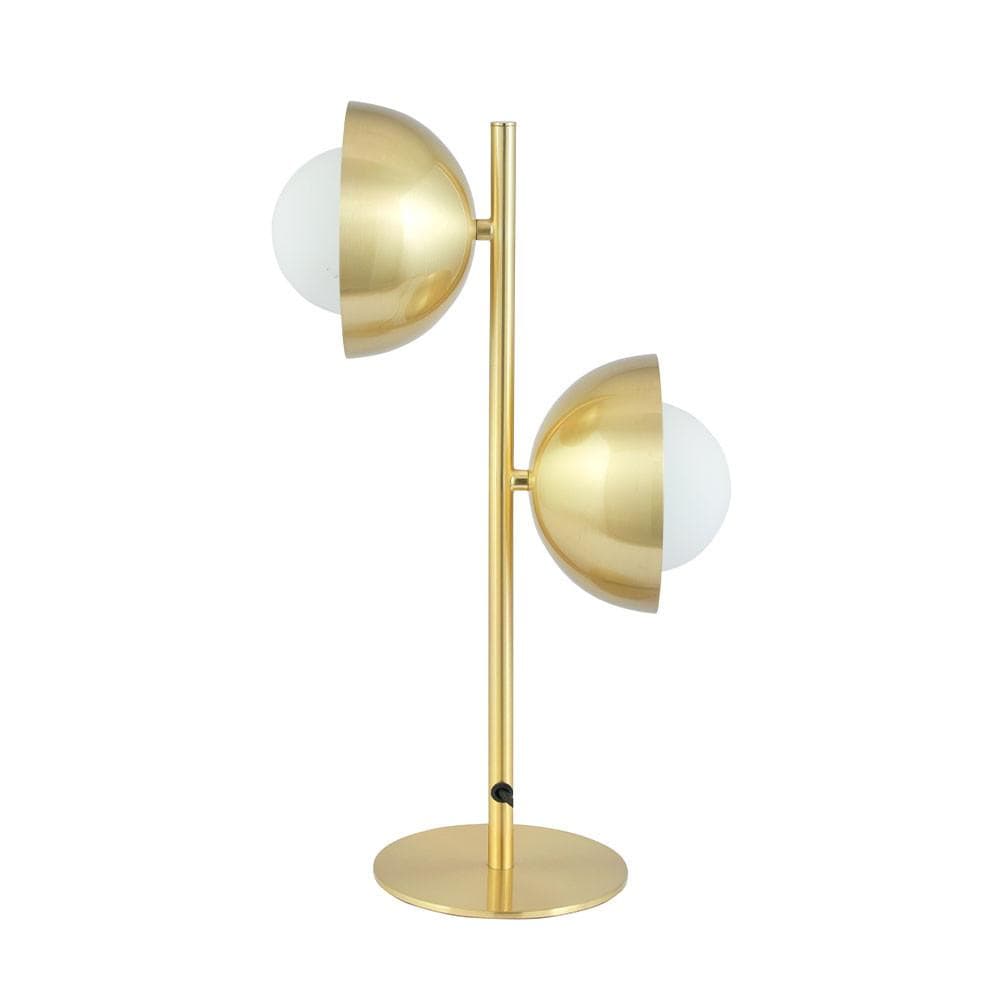 Pacific Lifestyle Lighting Estelle Brushed Brass Metal and White Orb Dome Table Lamp House of Isabella UK