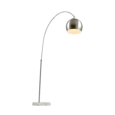 Pacific Lifestyle Lighting Feliciani Brushed Silver Metal and White Marble Floor Lamp House of Isabella UK