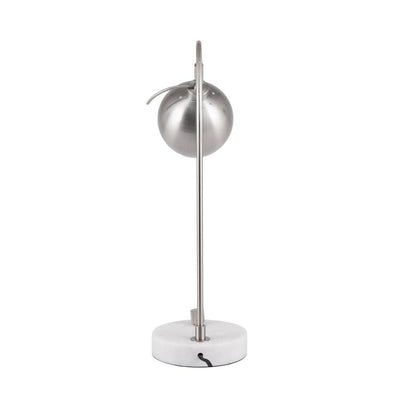 Pacific Lifestyle Lighting Feliciani Brushed Silver Metal and White Marble Task Lamp House of Isabella UK