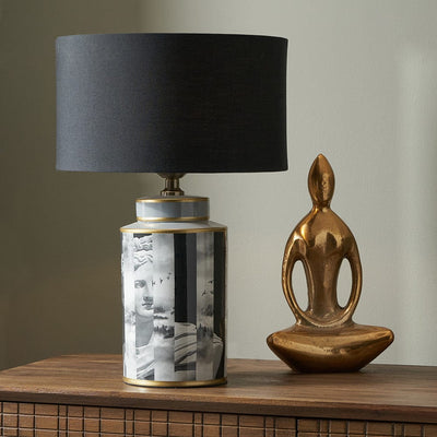 Pacific Lifestyle Lighting Fenella Black and White Photographic Design Table Lamp House of Isabella UK