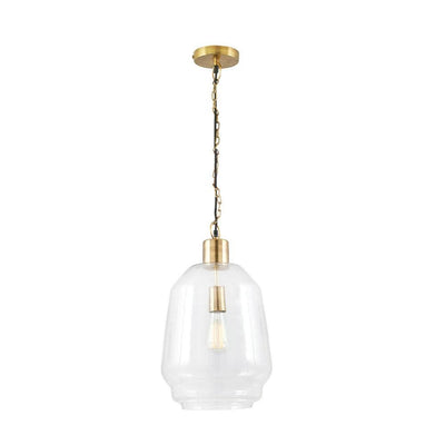 Pacific Lifestyle Lighting Fia Clear Glass & Antique Brass Chain Drop Pendant House of Isabella UK