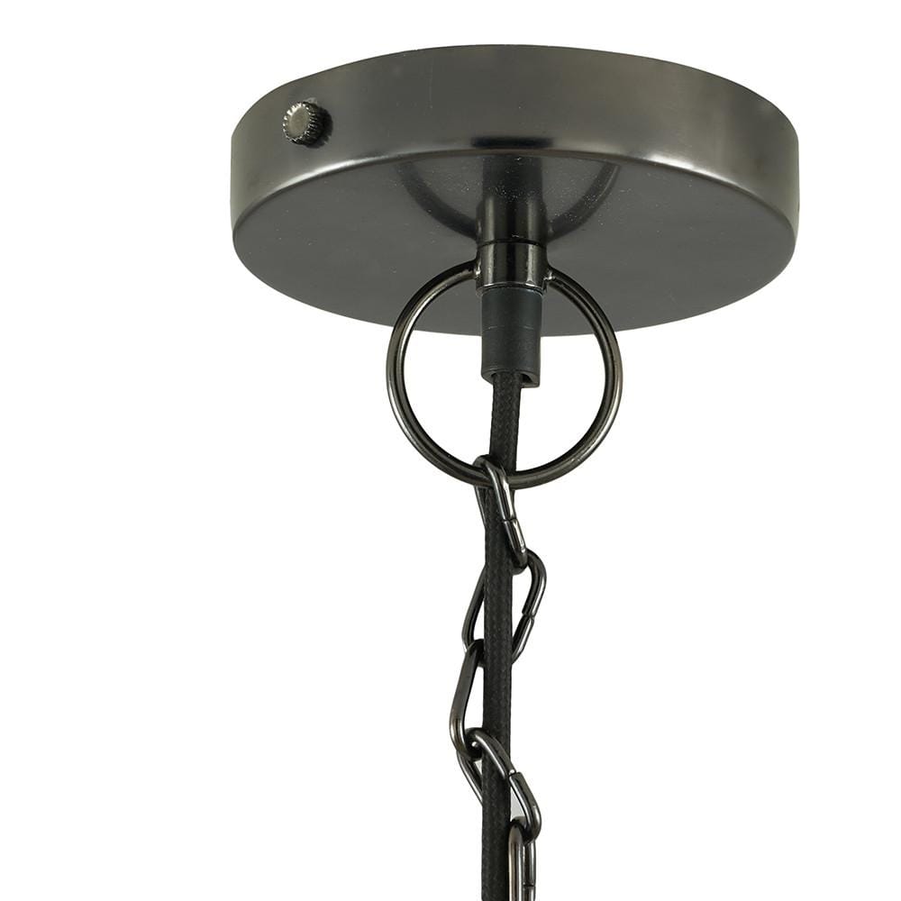 Pacific Lifestyle Lighting Fia Clear Glass & Black Nickel Metal Chain Drop Pendant House of Isabella UK