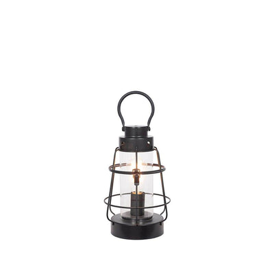 Pacific Lifestyle Lighting Filey Black Metal & Clear Glass Oil Lantern Table Lamp House of Isabella UK