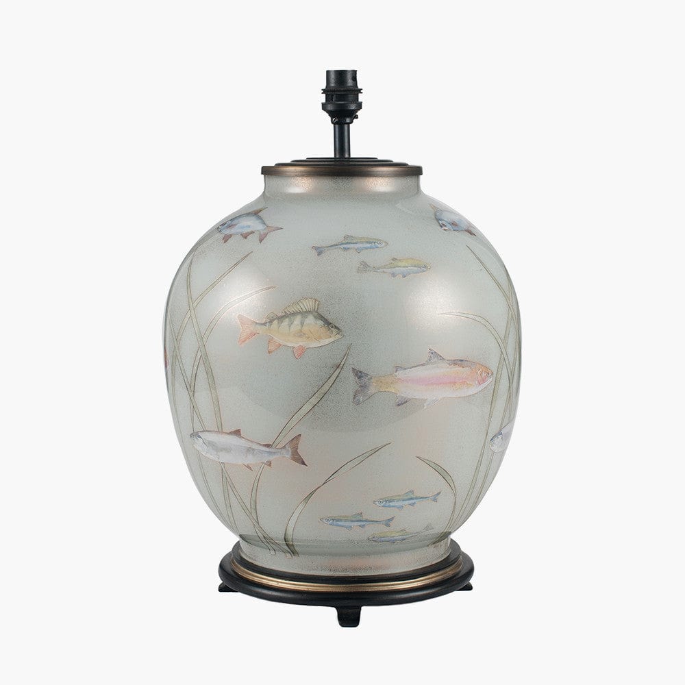 Pacific Lifestyle Lighting Fish Large Glass Table Lamp House of Isabella UK