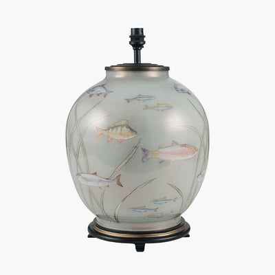 Pacific Lifestyle Lighting Fish Large Glass Table Lamp House of Isabella UK