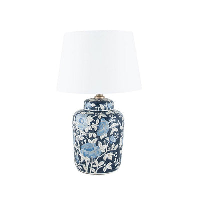 Pacific Lifestyle Lighting Fleur Blue Floral Ceramic Table Lamp House of Isabella UK