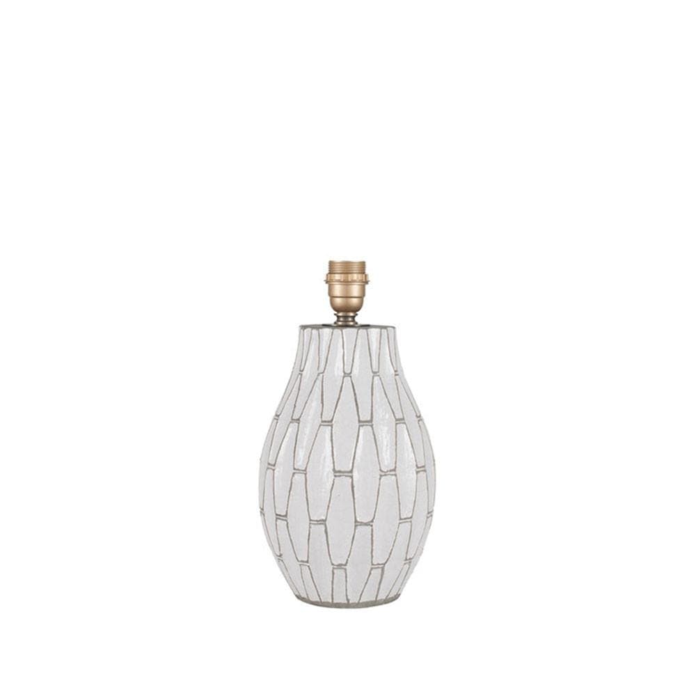 Pacific Lifestyle Lighting Gaudi White Stoneware Geometric Table Lamp House of Isabella UK