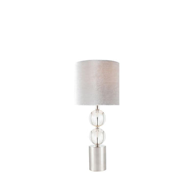 Pacific Lifestyle Lighting Harris Brushed Silver and Clear Glass Table Lamp House of Isabella UK