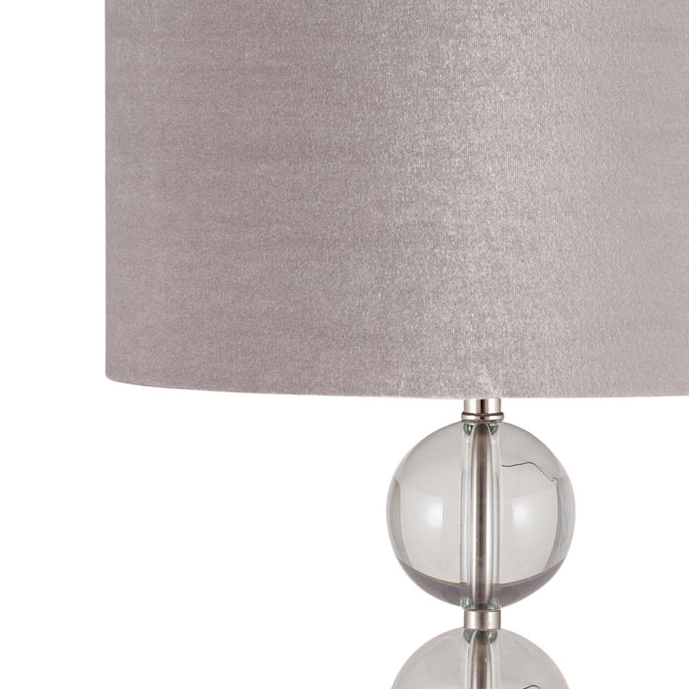 Pacific Lifestyle Lighting Harris Tall Brushed Silver and Clear Glass Table Lamp House of Isabella UK