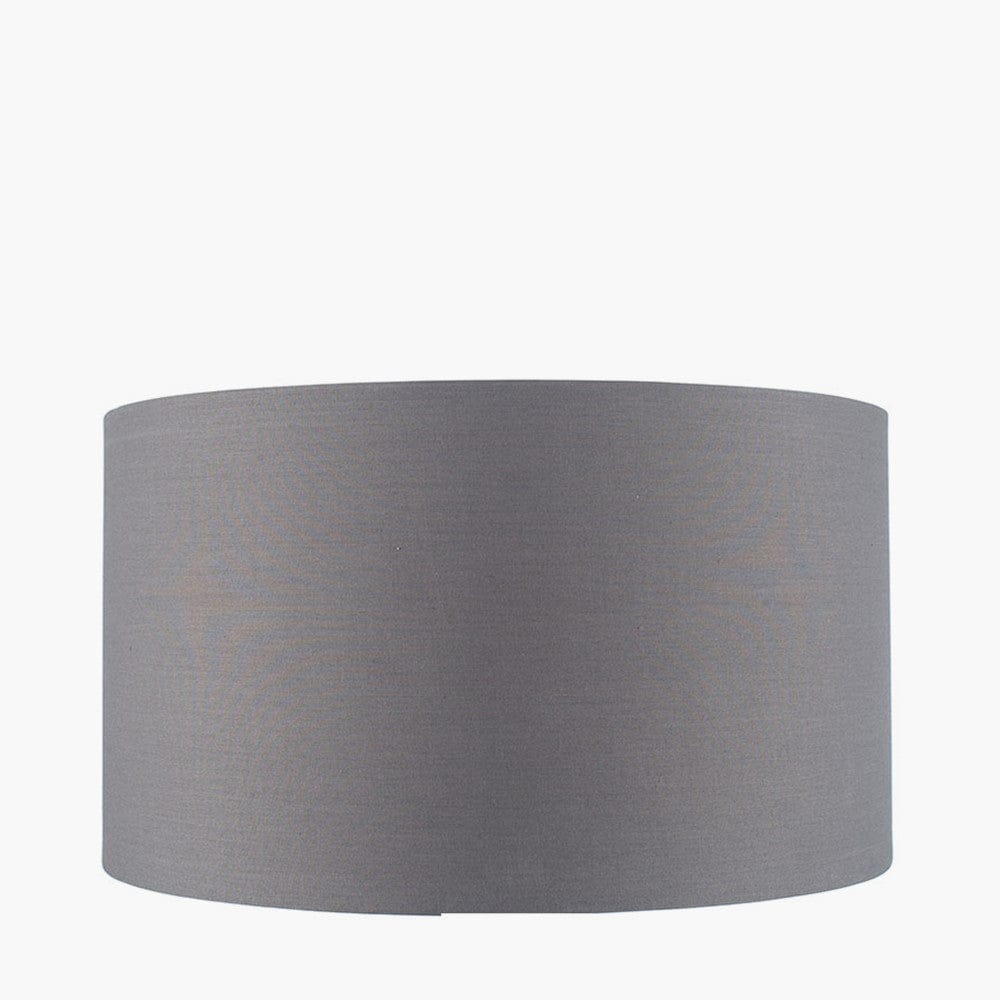 Pacific Lifestyle LIghting Harry 25cm Steel Grey Poly Cotton Cylinder Shade House of Isabella UK